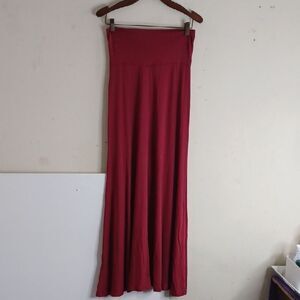 MARCELLE Elegant Red Maxi Skirt